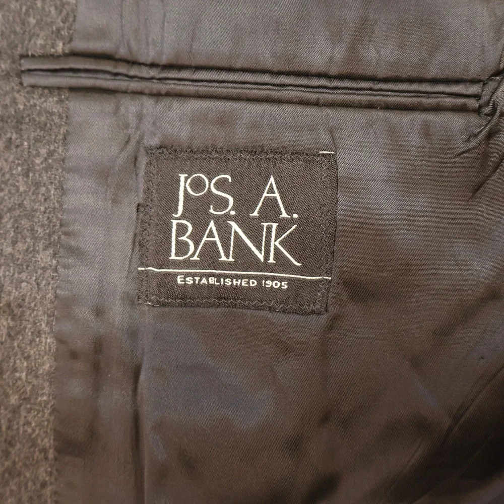 Jos. A. Bank Mens 46R Blazer Charcoal Grey 100% Cashmere 2 Button Sport Coat